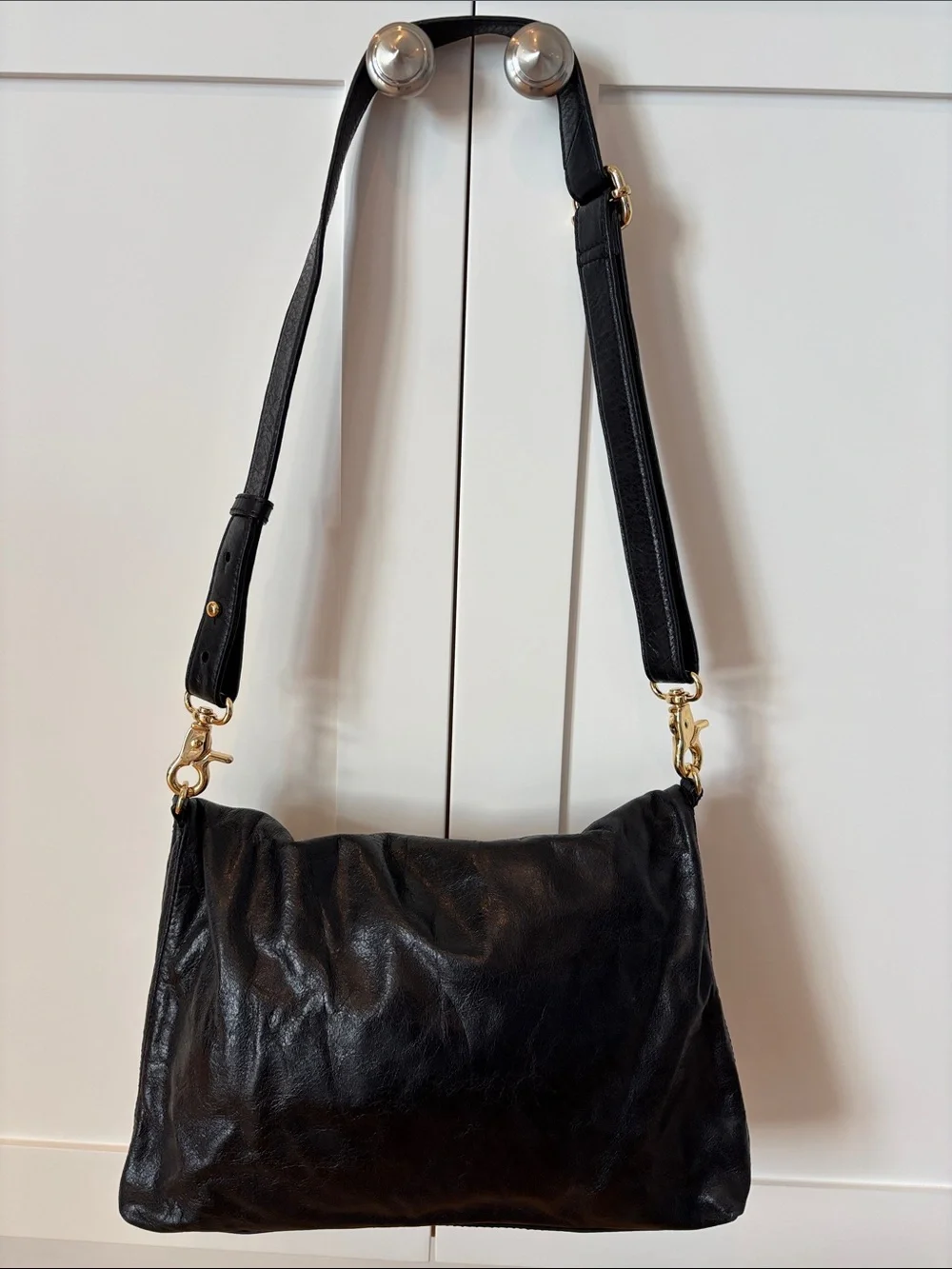Tory Burch Convertible Fold-Over Leather Crossbody/Shoulder Bag